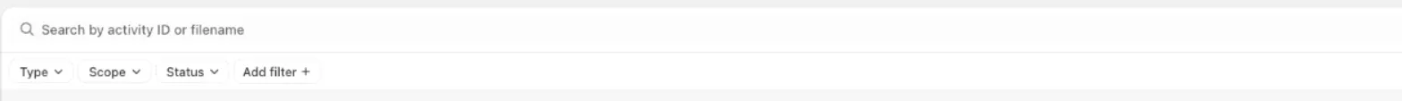 Activity log: Searching and filtering further