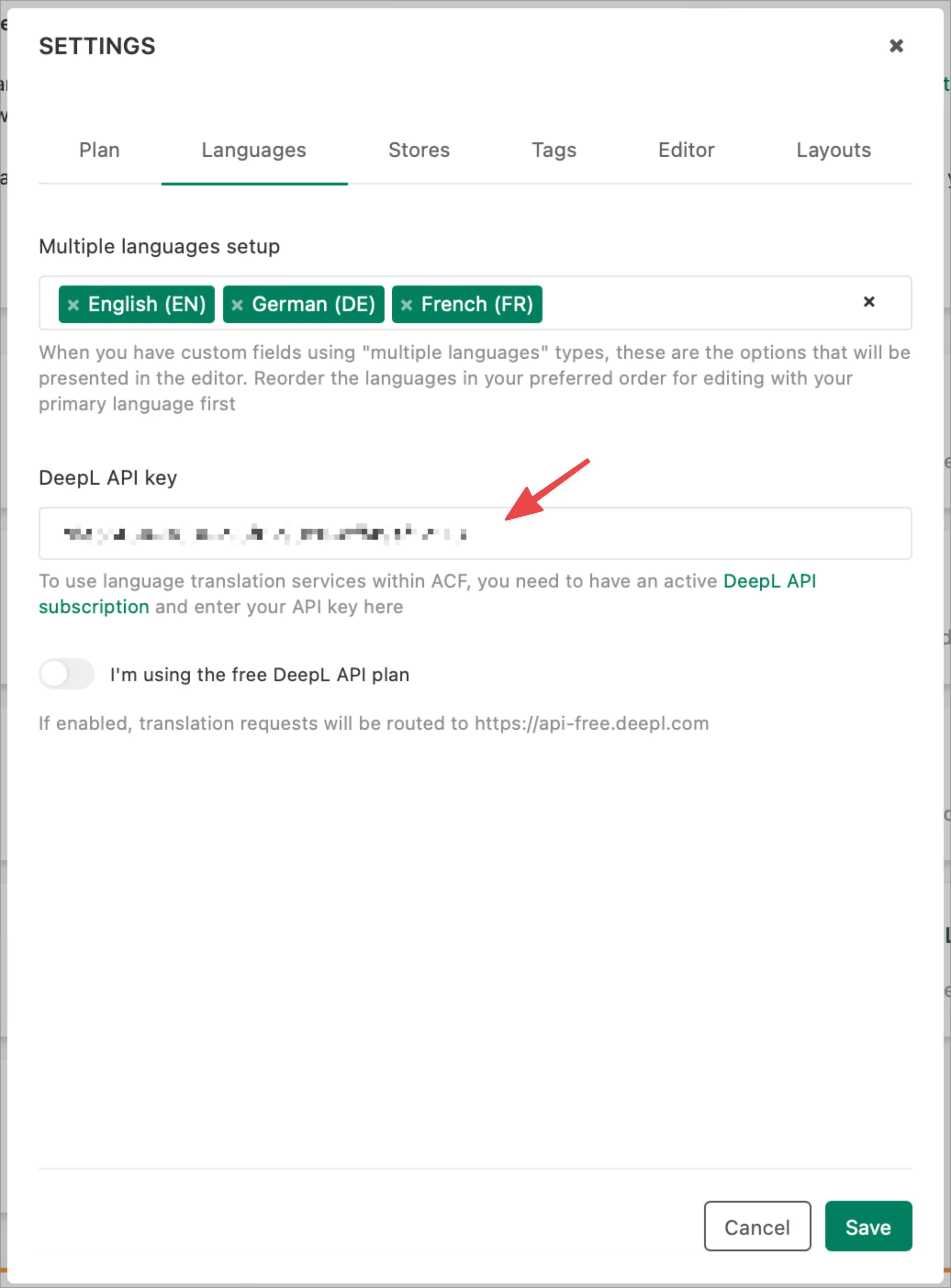 Multi-language Text: How to enable DeepL