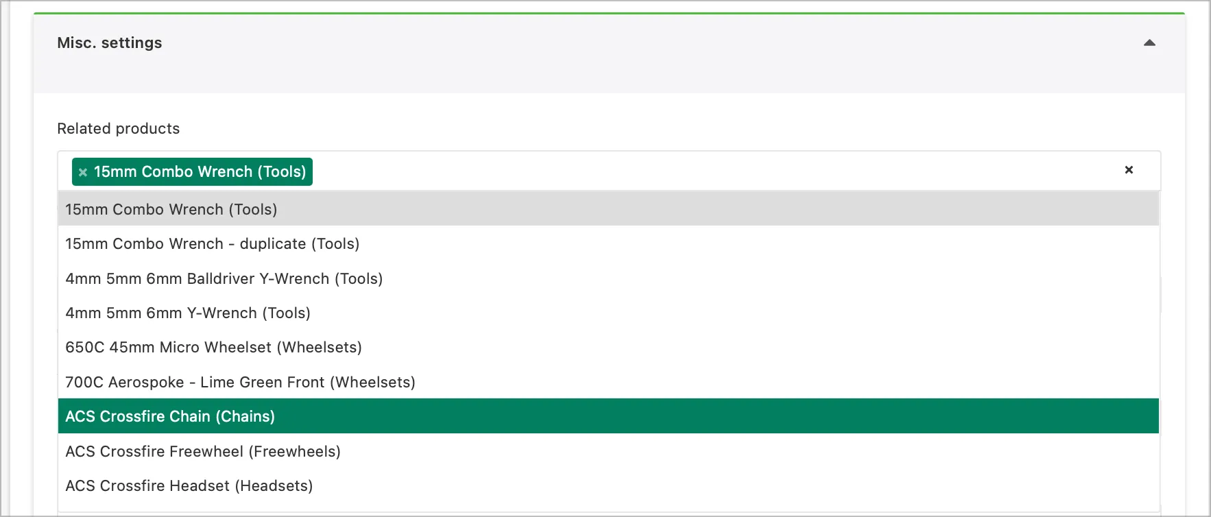 Reference fields screenshot