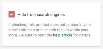 Hide from search screenshot