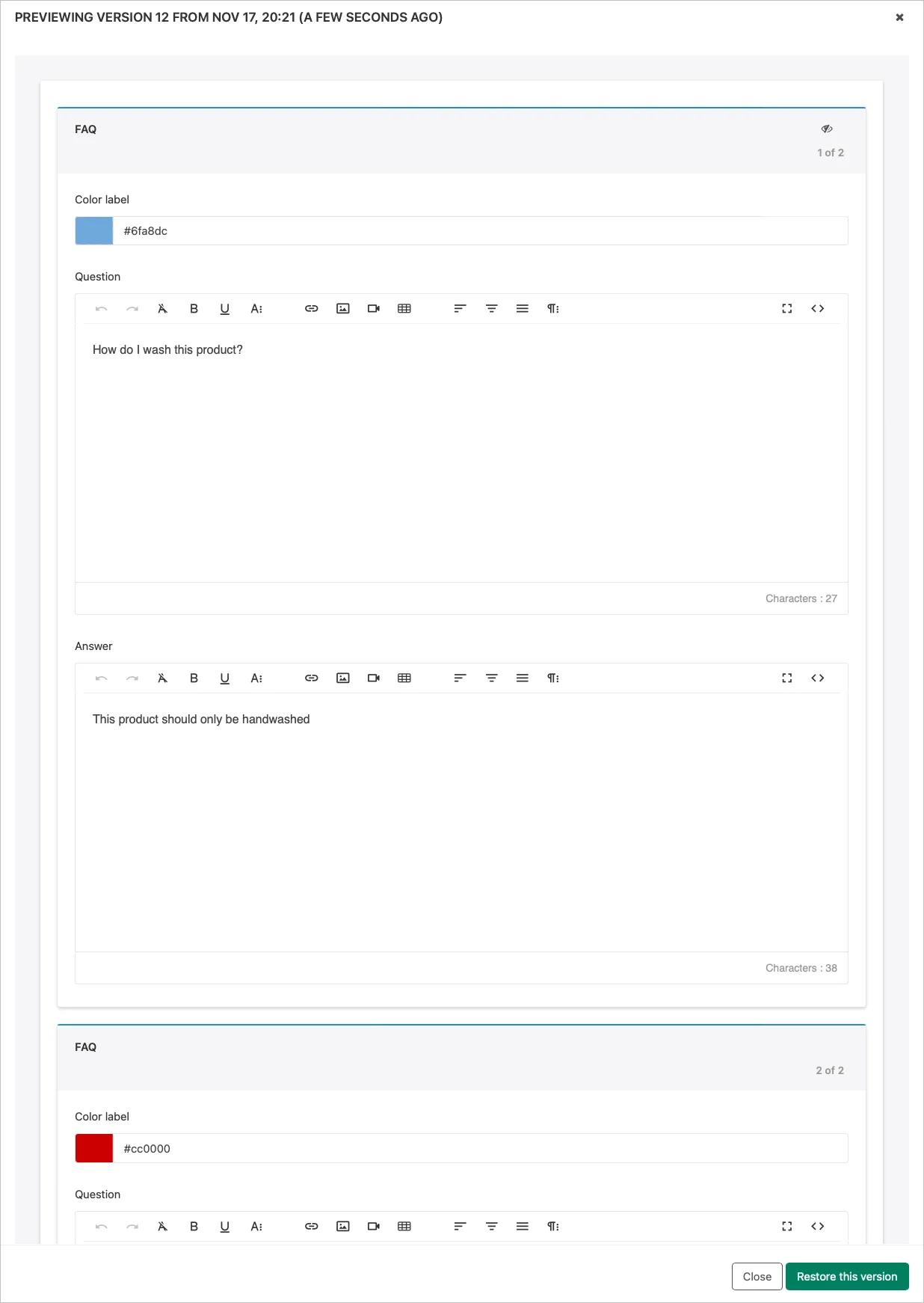 Version control: How to restore an earlier version