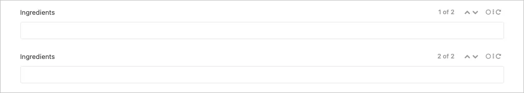 Repeatable fields screenshot