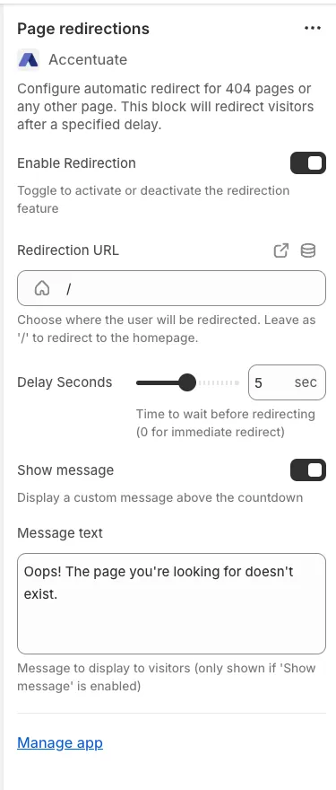 Page Redirections: 1. Enable Redirection