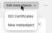 Metaobject Definitions: Directly going to create a new instance