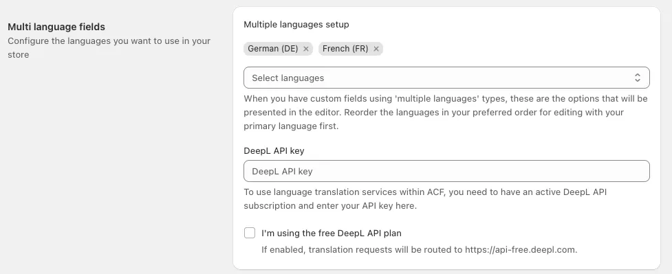 Multi-language Text: Setting up the languages