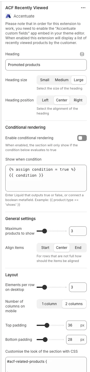 Recently Viewed Products: Configure your preferences