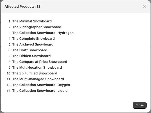 Filter editor: Previewing affected items