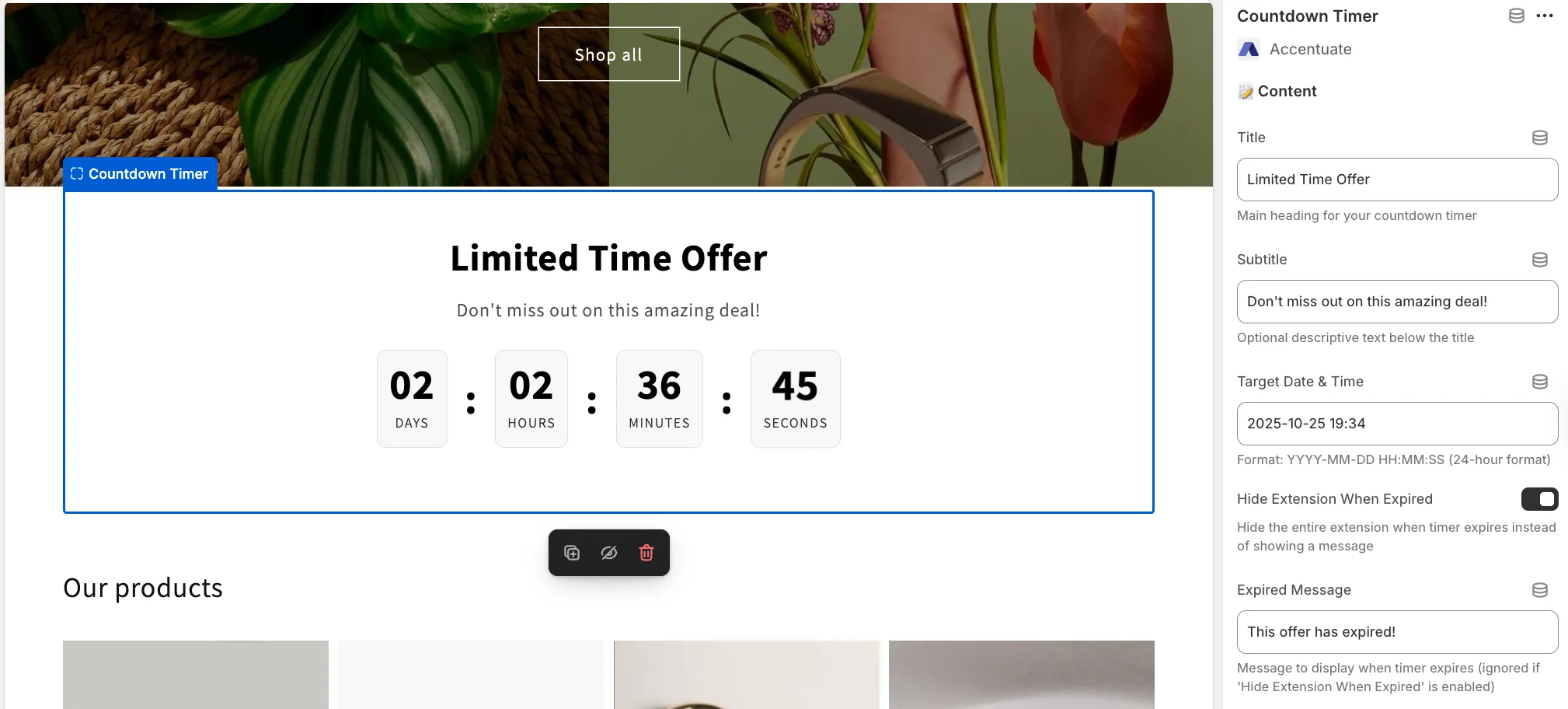 Countdown Timer: Set up your Countdown Timer