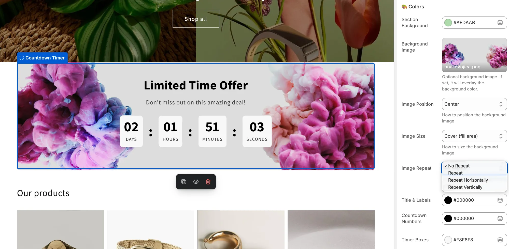Countdown Timer: Set up your Countdown Timer