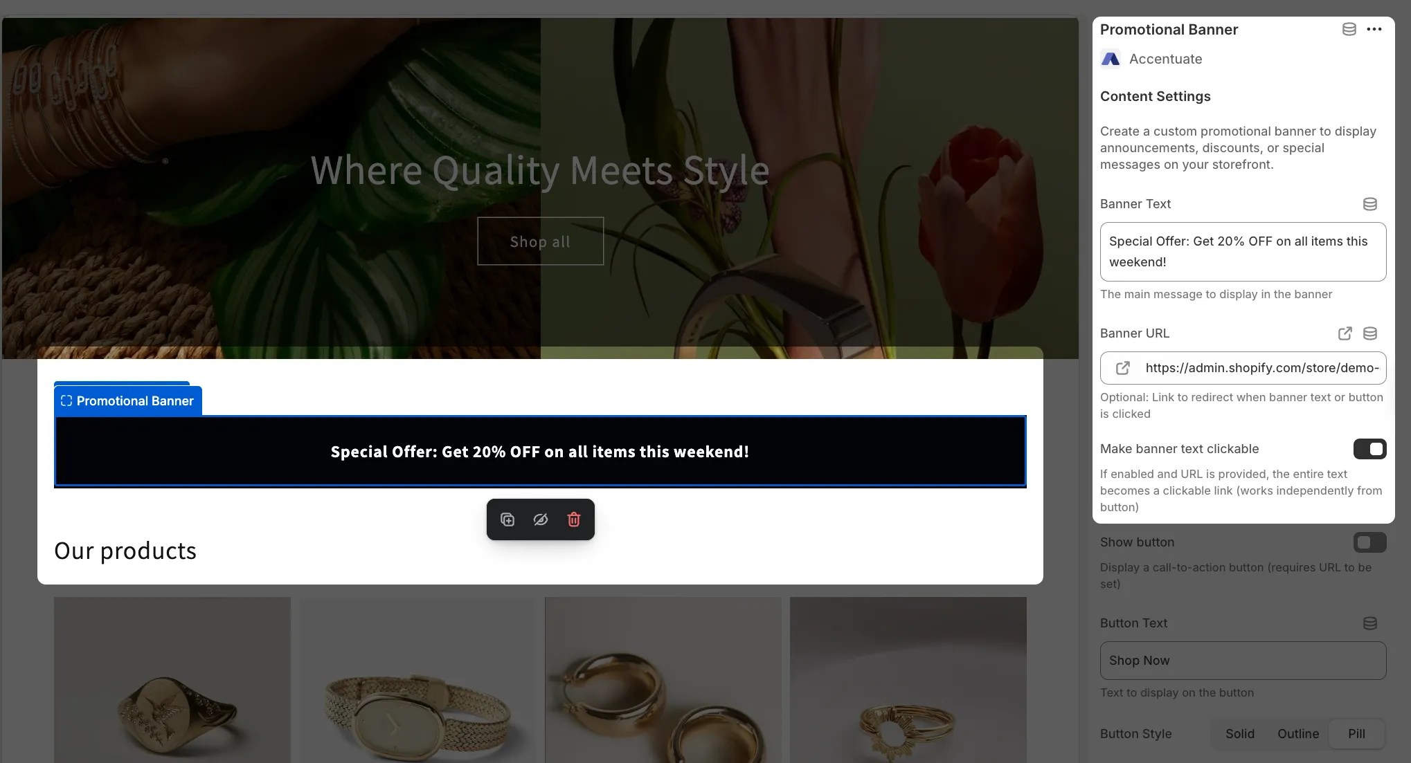 Promotional Banner: Set up your Promotional Banner