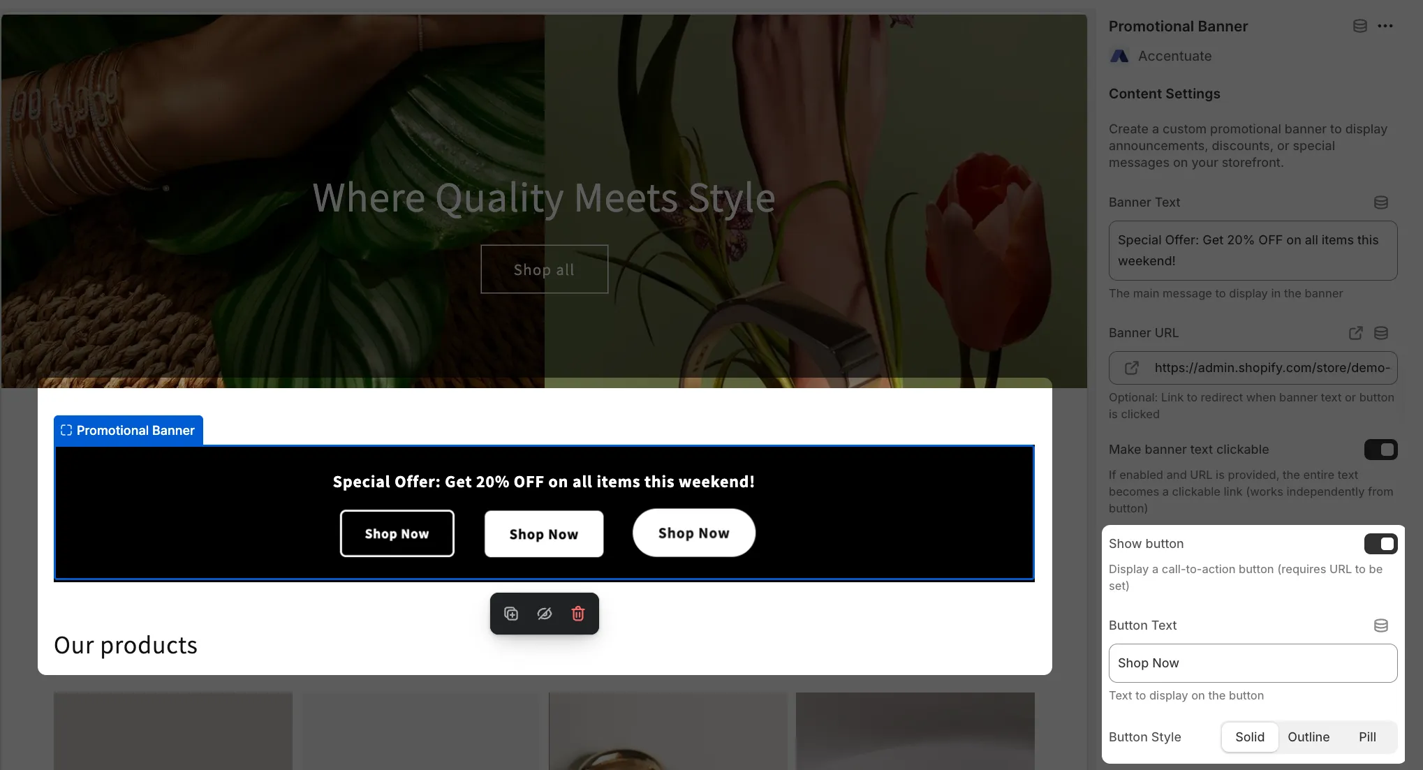 Promotional Banner: Set up your Promotional Banner