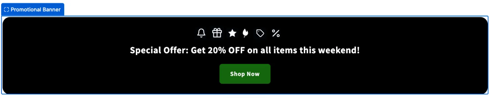 Promotional Banner: Set up your Promotional Banner
