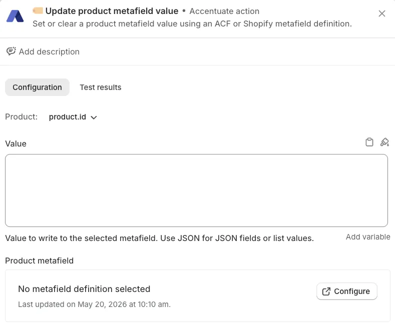 Set Flow Action Settings