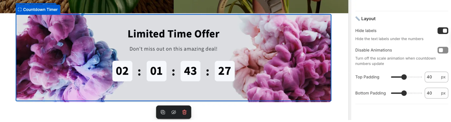 Countdown Timer: Set up your Countdown Timer